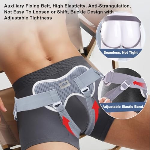 Faja para hernia masculina ajustable con 2 almohadillas miniatura 6