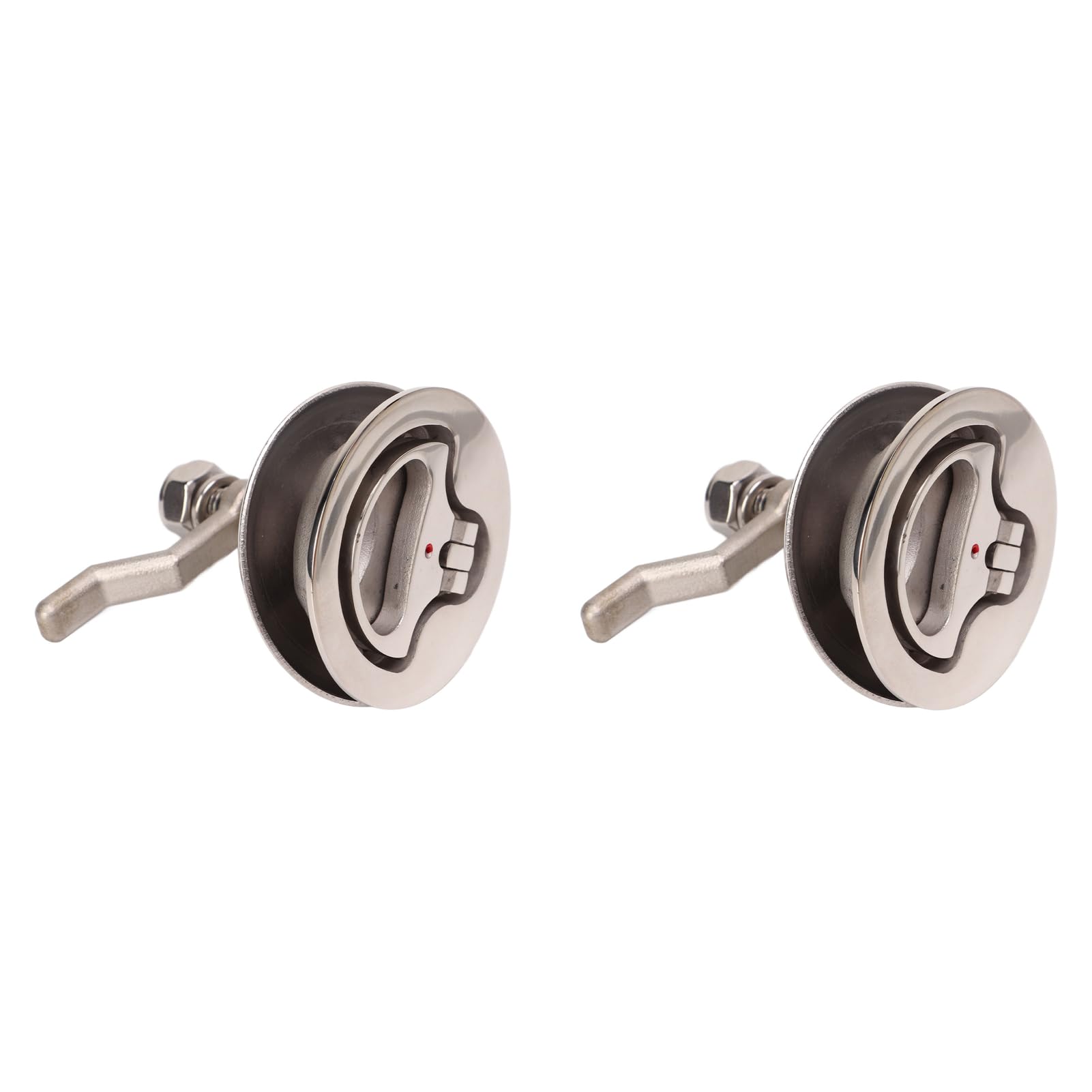 GOTOTOP Boat Cam Latch, 2Pcs 316 Stainless Steel Polished Marine Hatch Latch Flush Pull Handle Latch with Adjustable Locking Arm Height