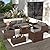 Amopatio Patio Furniture Set with Fire Pit Table, 6 Pieces Outdoor Oversized Sectional Sofa Wicker Patio Armrest Couch, 44" Fire Pit Conversation Sets with Storage Table, Waterproof Cover (Grey)