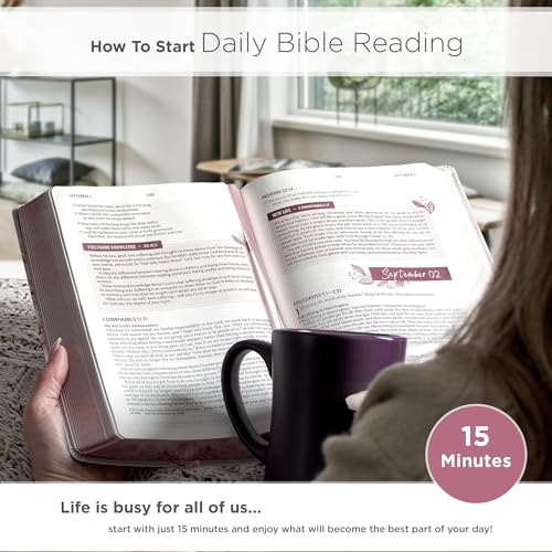 Image of NLT Holy Bible Everyday Devotional Bible for Women New Living Translation, Vegan Leather, Pink Floral Printed, Flexible Daily Bible Reading Plan Options (NLT Womens Devo Editions)