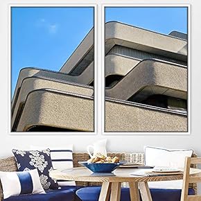 signwin 2 Piece Framed Canvas Wall Art Building...