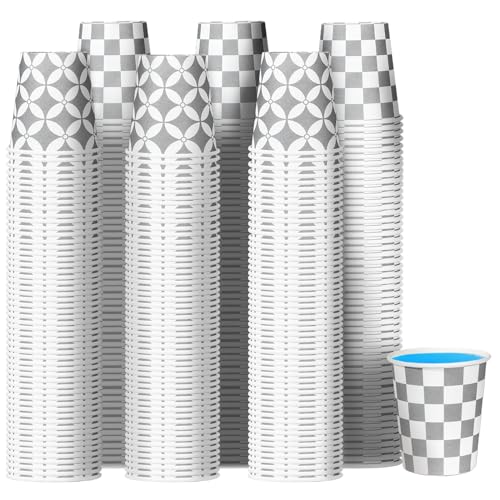 1200 Pack 3 oz Bathroom Cups, Disposable Paper Cups, Small Mouthwash Cups for Bathroom, Thick and Sturdy Snack Cups for Daily Use (Checkered 1200Count)