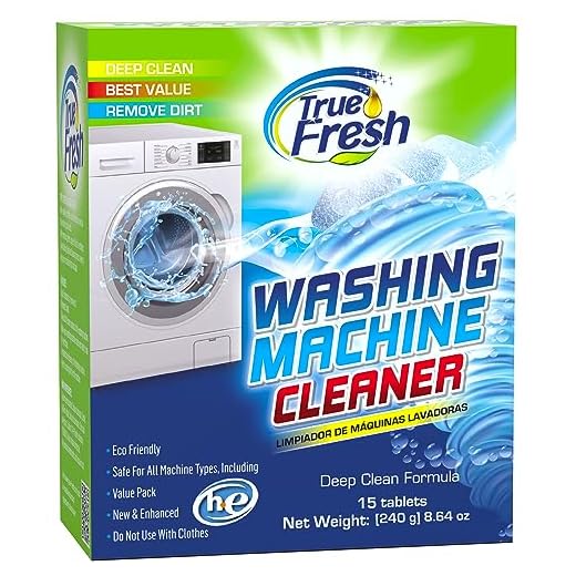 True Fresh Washing Machine Cleaner Tablets, 15 Solid Deep Cleaning Tablet, Finally Clean All Washers Machines Including HE Front Loader Top Load
