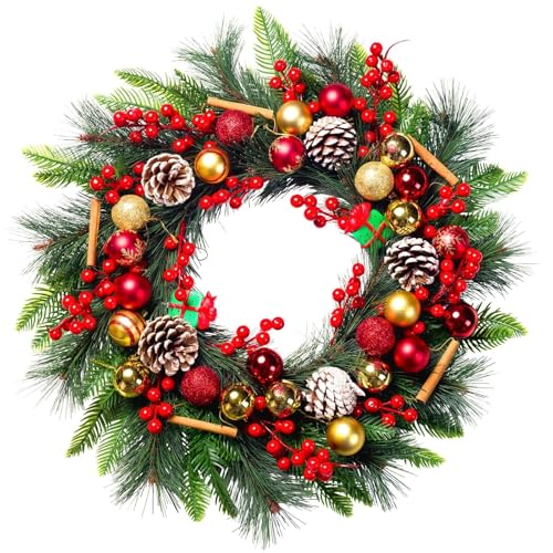 Couronne de Noël pour porte d'entrée : créez une ambiance d'hiver magique avec des ornements