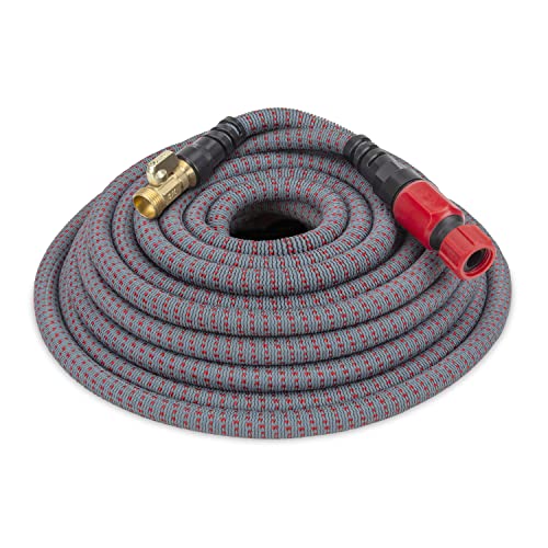 HydroTech 5/8 200 ft Expandable Garden Hose - Flexible Lightweight Durable and Burst-Proof Hose with Reinforced Latex Core and Solid Brass Fittings - Great for Lawn Care Garden and Car Washing