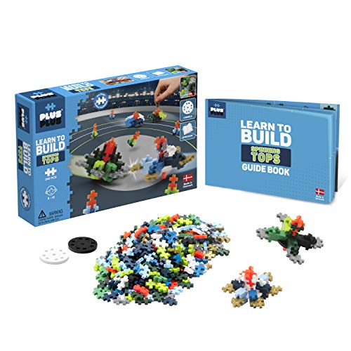 PLUS PLUS - Learn to Build Spinning Tops, 240 Pieces - Construction Building Stem / Steam Toy, Interlocking Mini Puzzle Blocks for Kids