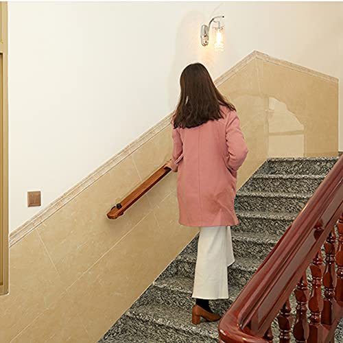 Main courante murale en bois massif pour escalier intérieur de maison