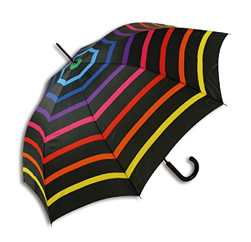 Parapluie canne happy rain multicolore idéal pour égayer vos trajets urbains sous la pluie