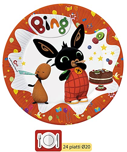 Ciao- PartyY5017 Tafelset Bing 24 personen (112 stuks: 24 papieren borden Ø23cm, 24 papieren borden Ø20cm, 24 plastic… - Image 5