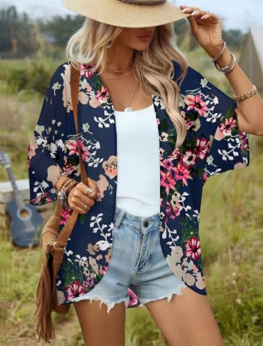 Image of BB&KK Women's Floral Kimono Summer Short Cover Ups Tops