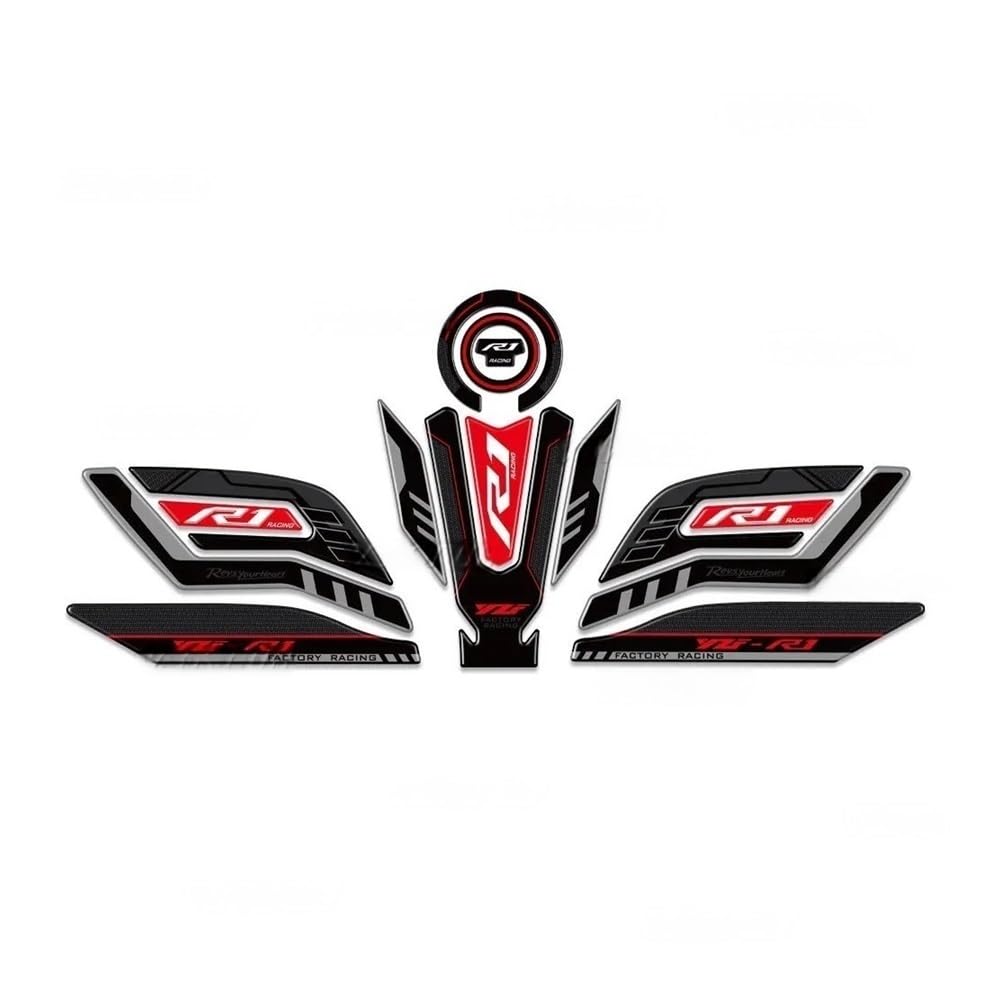 Motorbike Tank Pad Sticker Motorcycle Fuel Tank Pad Stickers Tank Protector Decals for YZF R1 R1M YZFR1 2015-2023 Tank Sticker Tank Pad Decal