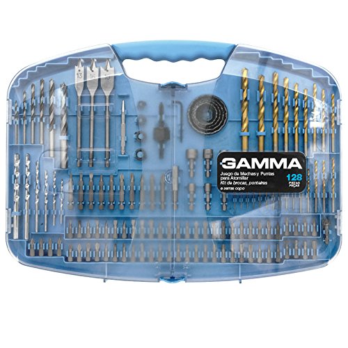 Kit de Brocas, Ponteiras e Serras Copo, Gamma Ferramentas G19517AC, Azul
