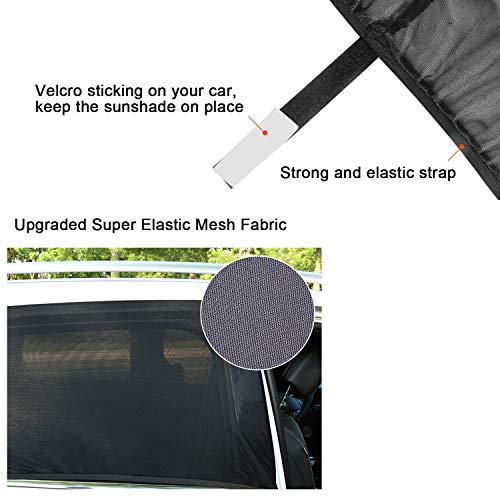 2-Stück Große 105-135CM Autofenster Sonnenschutz Auto, atmungsaktive Mesh-Fensterabdeckung für Camping, Seitenfenster-Bildschirm für Van, Camper, SUV