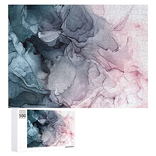 Houten puzzel 500 PCS voor volwassenen en kinderen, abstracte mist grijs en wit moeilijke uitdaging intellectuele… - Image 3