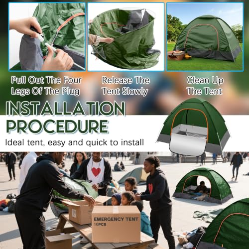 Carpa para Camping Wowangce Modelo HMY0684 para 2 Personas Verde miniatura 6