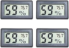 Veanic 4-Pack Mini Digital Electronic Temperature Humidity Meters Gauge Indoor Thermometer Hygrometer LCD Display...
