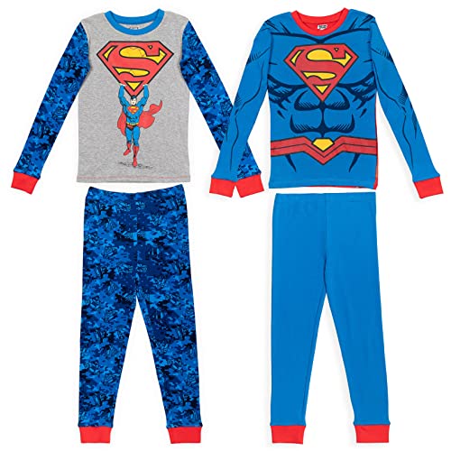 DC Comics Justice League Superman Toddler Boys Pajama Shirts Pajama Pants Raglan; Cosplay Superman 2T