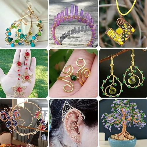 Image of INDIKONB Copper Metallic String Wire for Jewellery Making, Earring, Necklace, Bracelet, Beading, Craft Wire for DIY & Floral Art (Gold 0.5)