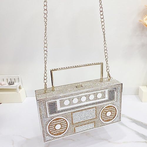 Sac de soirée radio rétro strass, le cadeau idéal
