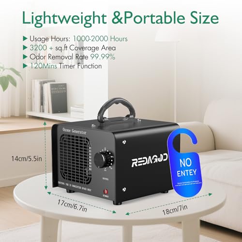Redagod Ozone Generator Machine 4000 sq ft 120 Min Timer Black - image 9