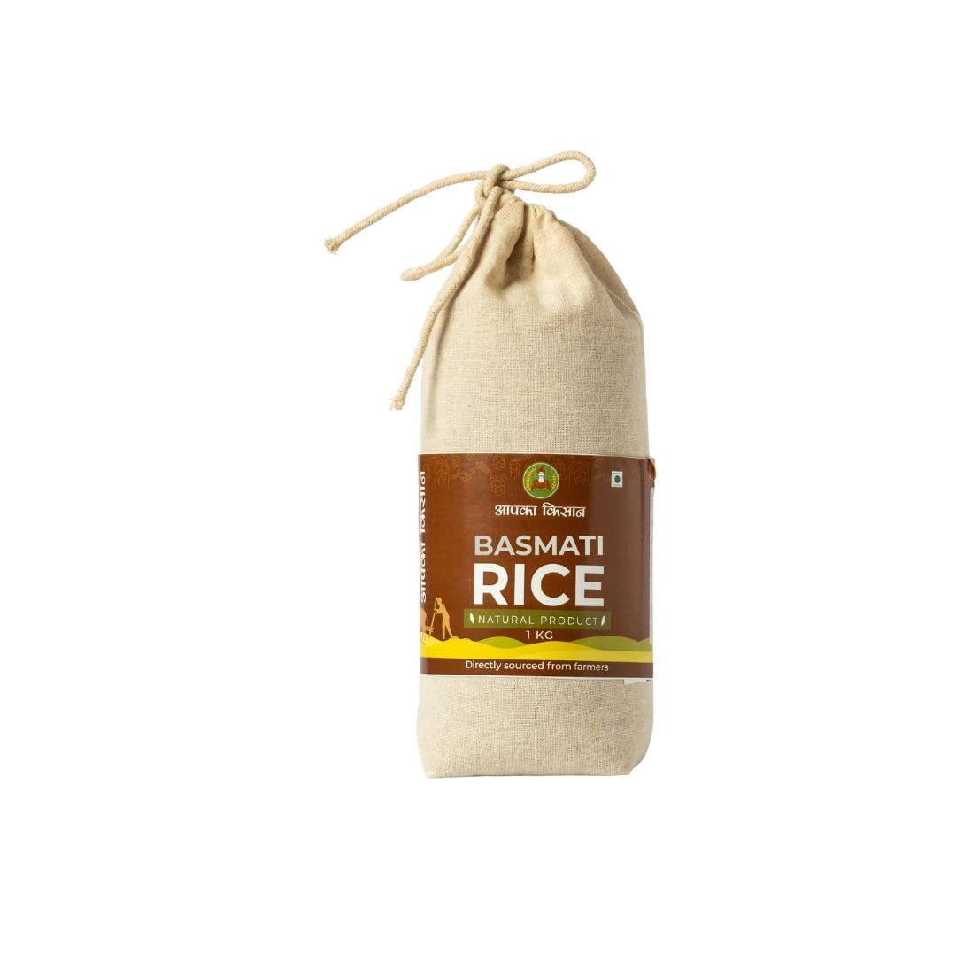 APKA KISAN | 4 KG | TRADITIONAL PUSA BASMATI RICE | UNPOLISHED | ORGANIC | NATURAL AROMA | CHEMICAL FREE | FARMERS OF MADHYA PRADESH |