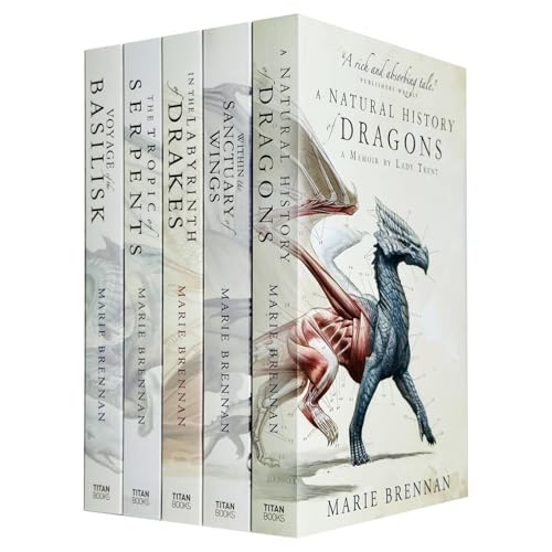 Memoirs of Lady Trent Series 5 Books Collection Set By Marie Brennan (A Natural History of Dragons,Tropic of Serpents,Voyage of the Basilisk,In the Labyrinth of Drakes,Within the Sanctuary of Wings)