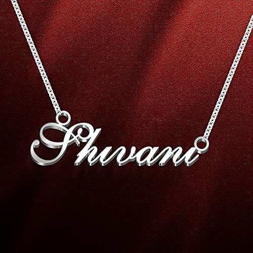 Image of Shivani Cursive Gold & Silver Name Pendant Necklace, Best Jewelry Gift for Girls.