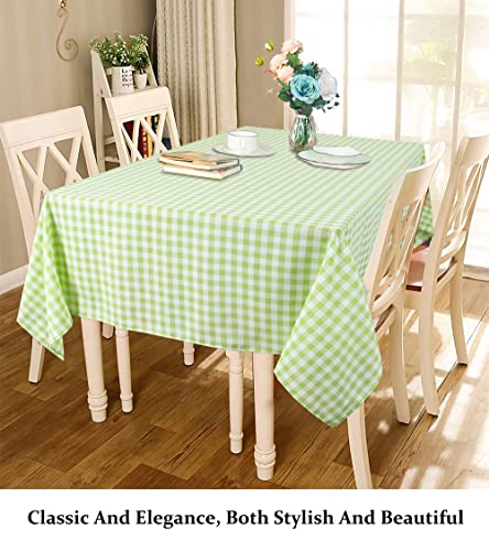 Duobao Mint And White Checked Tablecloth Square 54" X 54" Gingham Check Table Cloth For Picnic Buffalo Plaid Square Table Linen Farmhouse Decoration Tablecloth Overlay (54" X 54", Mint) #TOP2