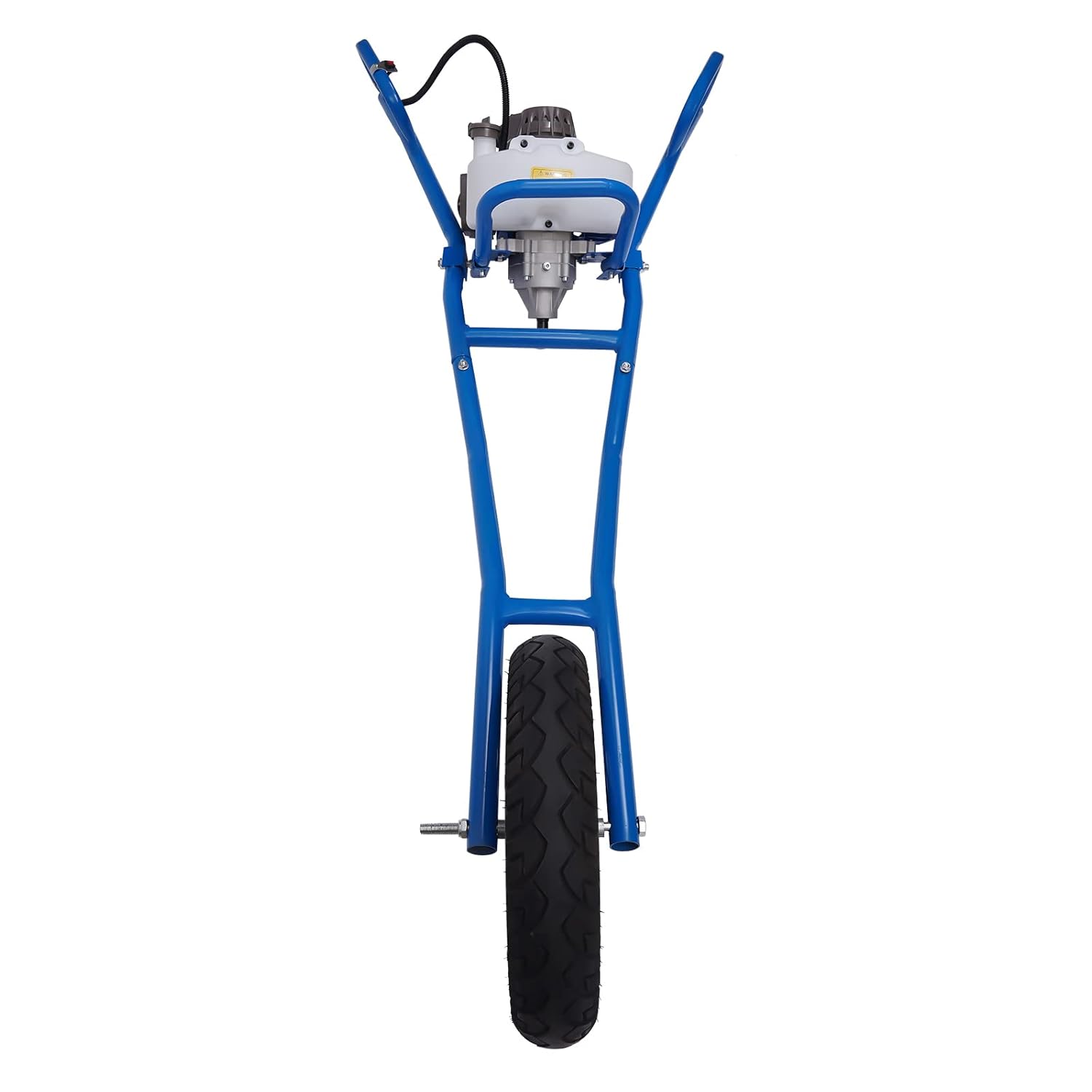 Gas Powered Post Hole Digger 63CC 3HP Earth Auger Drill, Hand Push Hole Drill 8800RPM, 11in Auger Bit 31in Length with Wheel, Soil Pit Digger for Fence Farm Planting Ground Drilling