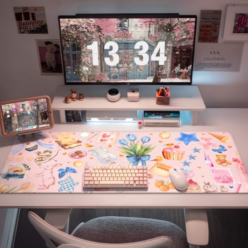 Tapis de souris extra large rose stable pour protéger le bureau des rayures