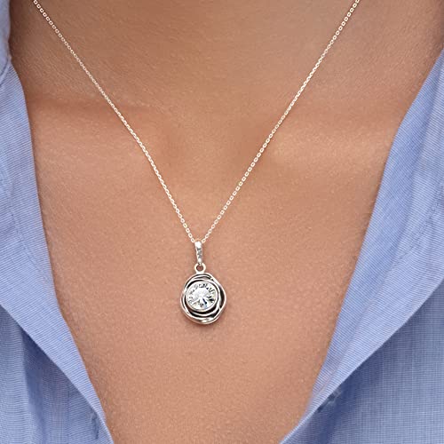 JEAN RACHEL JEWELRY 925 Sterling Silver Necklace for Women - Wire Wrap with Bezel Set Cubic Zirconia Vintage Design - Hypoallergenic, Lead & Nickel Free - Artisan Handcrafted Statement Necklace2