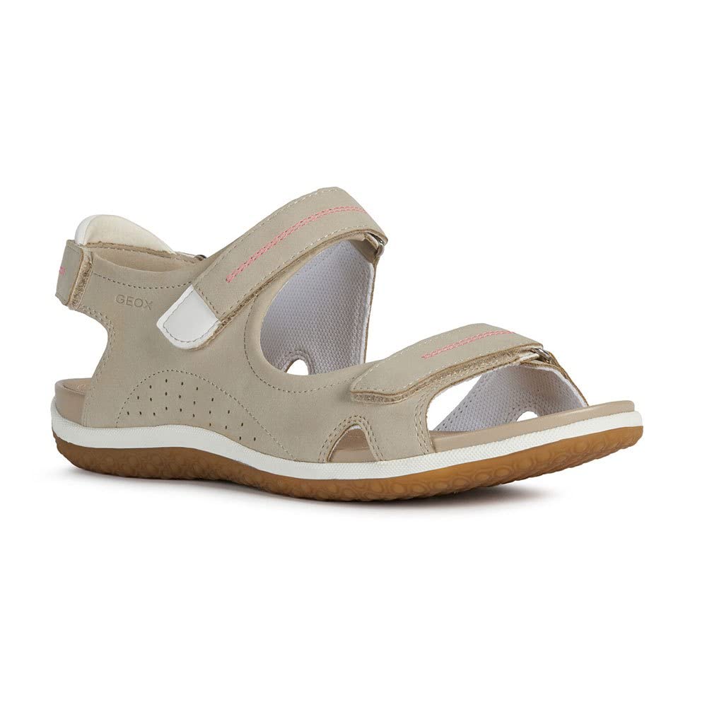 Geox Women's Beige Flat Sandal Vega - Flat Sandals - 3 Uk - Shoes