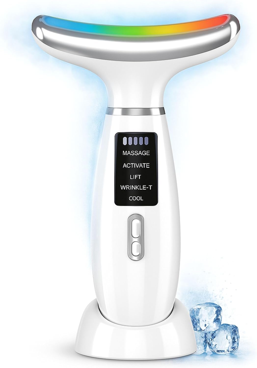 Rejuvenating Face Massager 6 in 1 Face and Neck Lift Firming and Anti-Wrinkle, Double Chin Reducer, Electrostimulator Massage With LED Light, Brightens and Restores Skin
