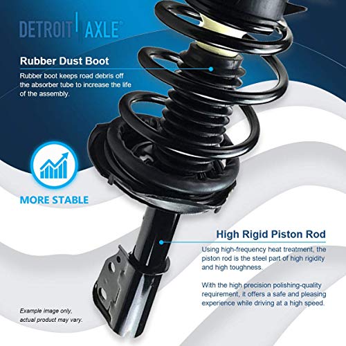 Image of Detroit Axle - 6pc Front and Rear Strut & Coil Spring Assemblies w /Front Sway Bar Links Replacement for 91-99 Buick LeSabre - [90-99 Pontiac Bonneville] - 91-96 Olds 98 - [91-93 Cadillac Deville]