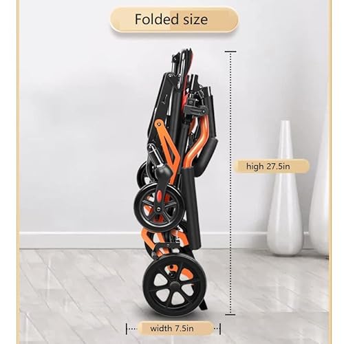Ultralight Transport Wheelchair, Folding Portable Boarding Travelling Wheelchair With Hand Brake, Aluminum Alloy Super Mini Wheelchairs For Adults, Trolleys For Elderly Aircraft Travel #TOP7