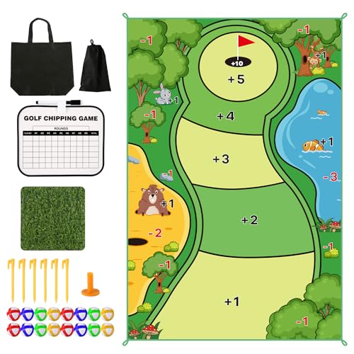 XIHIRCD Golf Game Set, 47x71 Inch Golf Game Mat Golf Chippin