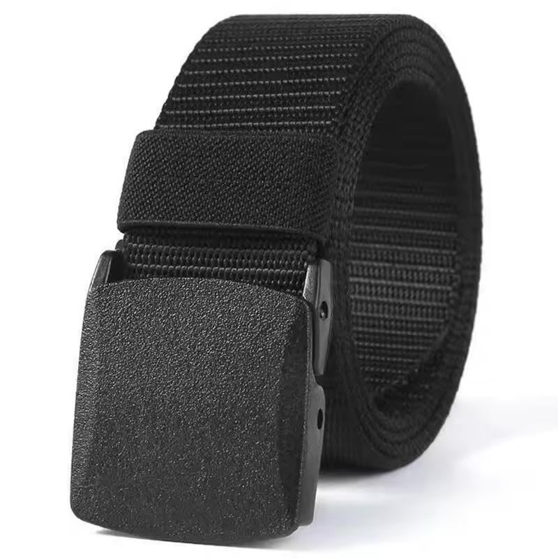 Tactical Nylon Web Belt with Plastic Buckle, Military Style, Black