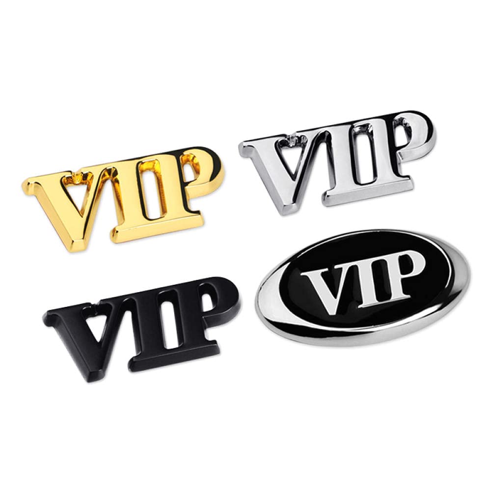 Car Emblem Badge Logo Car Emblems Decorations Car Decals Samochód Metal Vip Samochód Naklejki Vip Car Ogon Etykiety Znak-Standard Samochodu Vip (Srebrny)