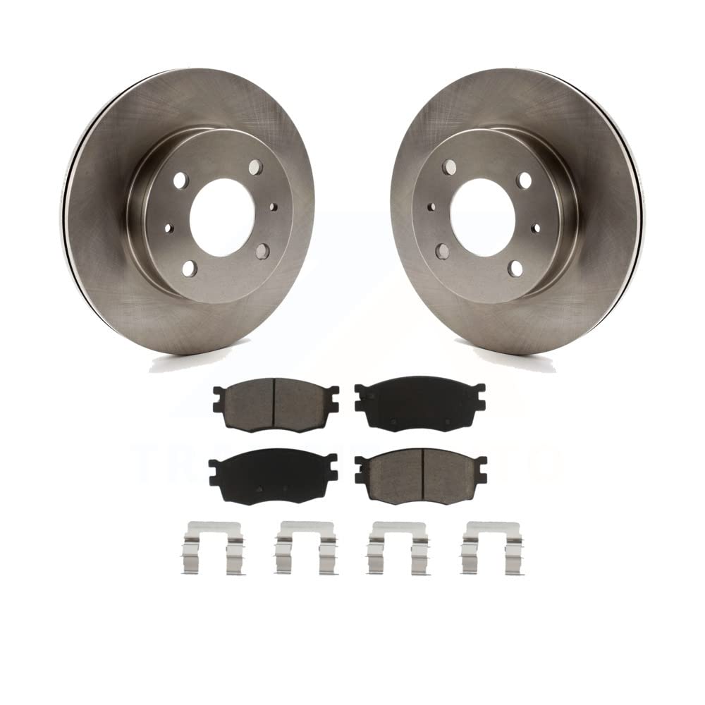 Transit Auto Front Disc Brake Rotors And Ceramic Pads Kit Replacement For 2006 Hyundai Accent Hatchback K8C-100258