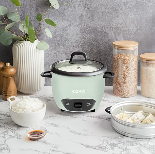 Image of AROMA 6-Cup Rice and Cereal Pot (Cooked) / 1.5 Liter (ARC-743-1NGBL), Light Blue