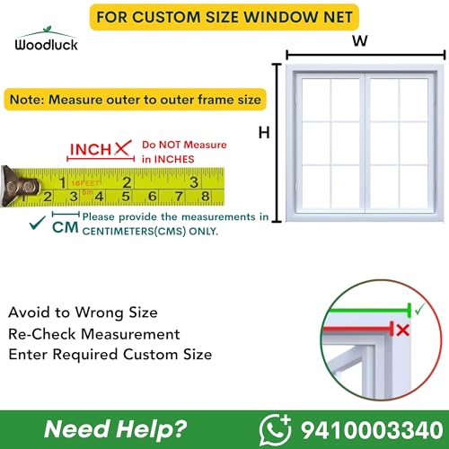 Image of Woodluck Zipper Mosquito Net for Window | Height 120cm x Width 90 cm | Color-Black | Customizable Easy Install Mesh Screen with Double Zipper Hook | Window Net Protect Home from Mosquitoes & Insects