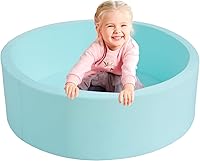 Vista 1 de TRENDBOX Piscina de espuma de memoria redonda para interior (SIN bolas) para niños pequeños - Azul claro
