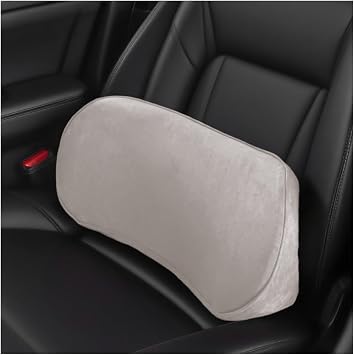 Osilly Car Lumbar Support Pillow, Memory Foam Comfortable Vehicle Seat Lower Back Support Cushion, Back & Sciatica Pain Relief Automotive Driver Seat Pad, Universal for SUV RV Truck (Light Gray)