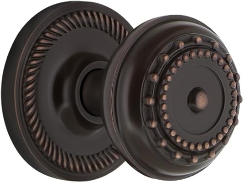 Miniatura 3 de Nostalgic Warehouse 716877, Passage-2.375", roseta de cuerda de latón sin lacar con perilla de prados