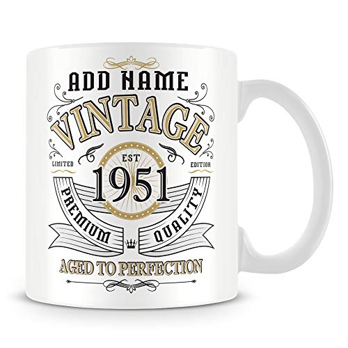 MUGGZ Vintage 1951 Aged to Perfection Mug - Personalised Gift with Name