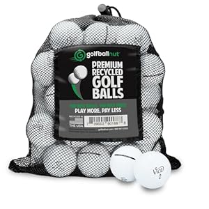 Recycled Golf Balls for Vice – Used Golf Balls Bulk 5A Mint Condition – Includes Mesh Bag – (24-48)-Pack, White