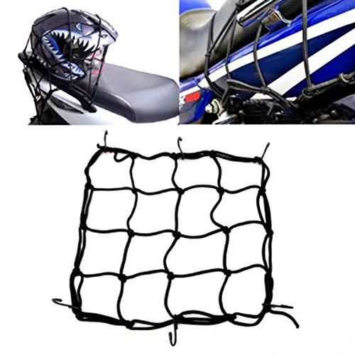 2 Pcs Cargo Net,11.8 Inch X11.8 Inch Rack Bungee Net 6 Adjustable Hooks For Bike Bicycle Motorcycle (Black) #TOP3