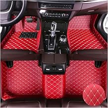 Car Floor Mats for Mercedes-Benz A-Class 2019-2023,Leather Luxury Floor Liner,All Weather Protection Carpet. Full Set/Red Cream Color