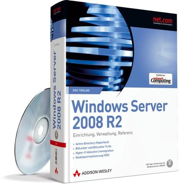Windows Server 2008 R2. Inkl. Hyper-V, vollständiger und Server Core-Betriebsmodus, Bitlocker. Mit 180-Tage-Testversion von Windows Server 2008 R2 auf DVD.