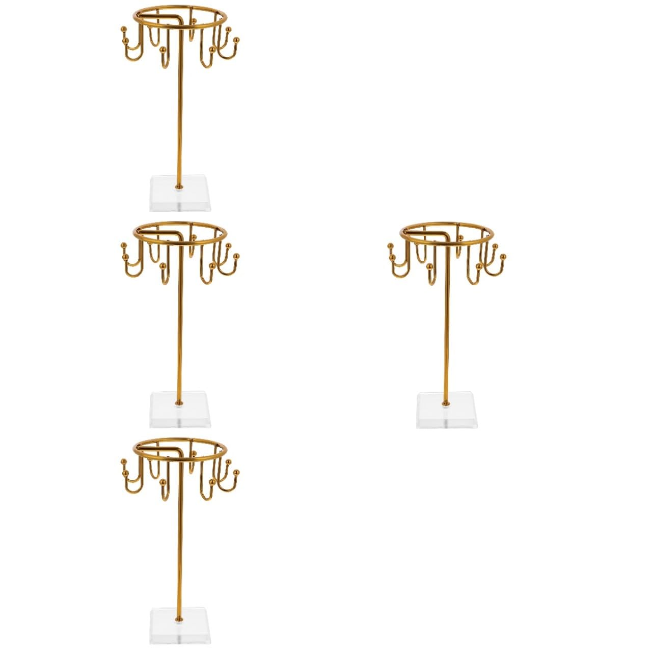 Amosfun 4 Piezas soporte de joyería base escritorio jewelry organizer estante de exhibicion collar exhibición del sostenedor de la pulsera soporte organizador de joyas planchar